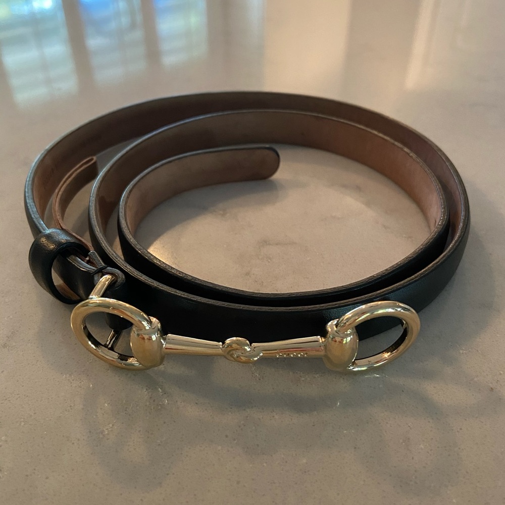 Gucci skinny horsebit belt